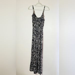 Eye Candy Dress Maxi Women's Animal Print Side Split Size Medium Ruffle Flirty